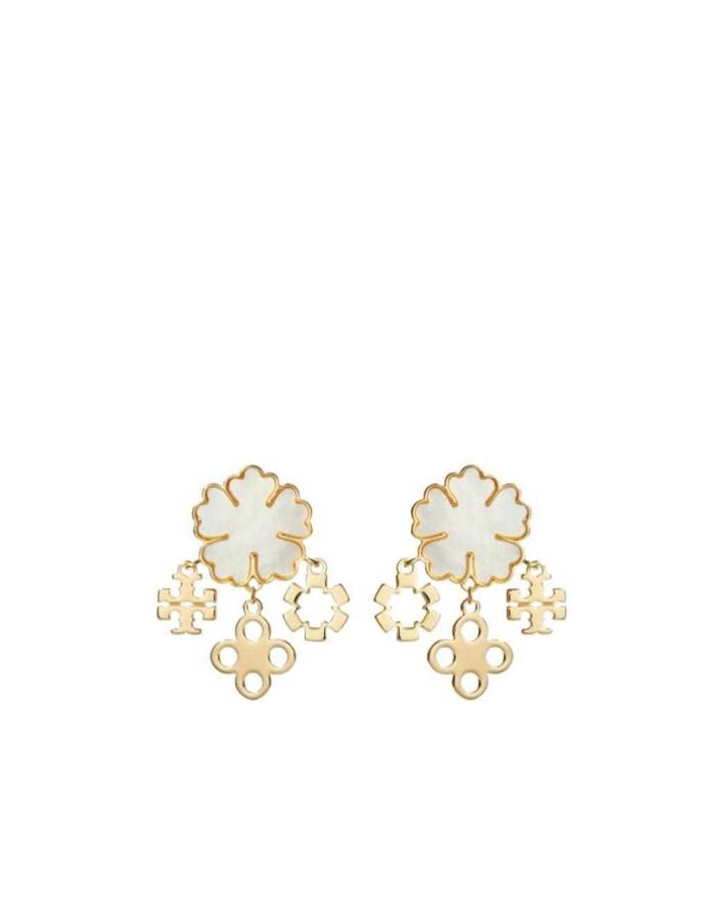Tory Burch Metallic Kira Clover Earrings