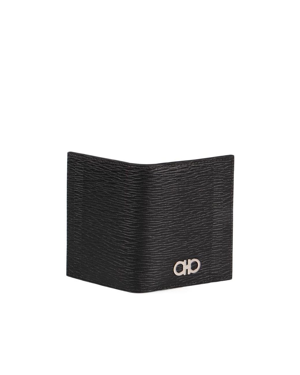 Ferragamo Black Ferragamo Gancini Bi-Fold Cardholder for men
