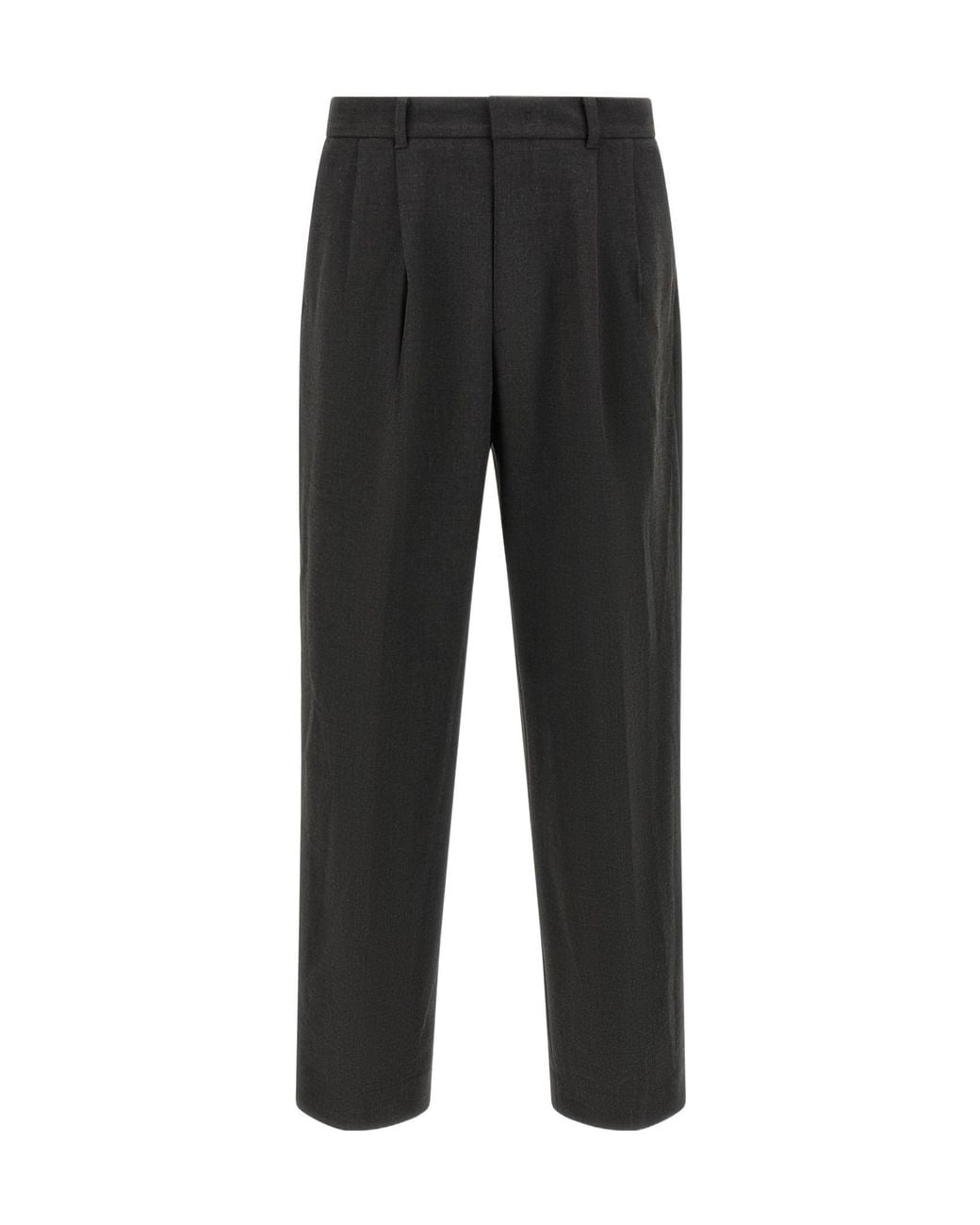 DUNST Black Double Pinch Wide-Leg Pants for men