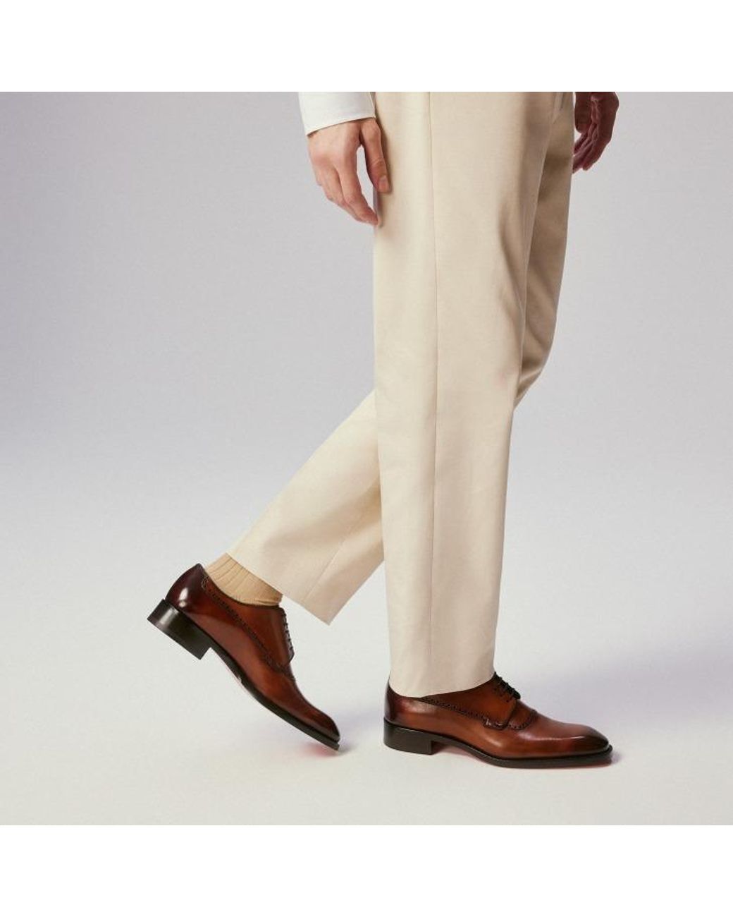 Christian Louboutin Brown Sartoby Brogue-Detail Derby Shoes for men