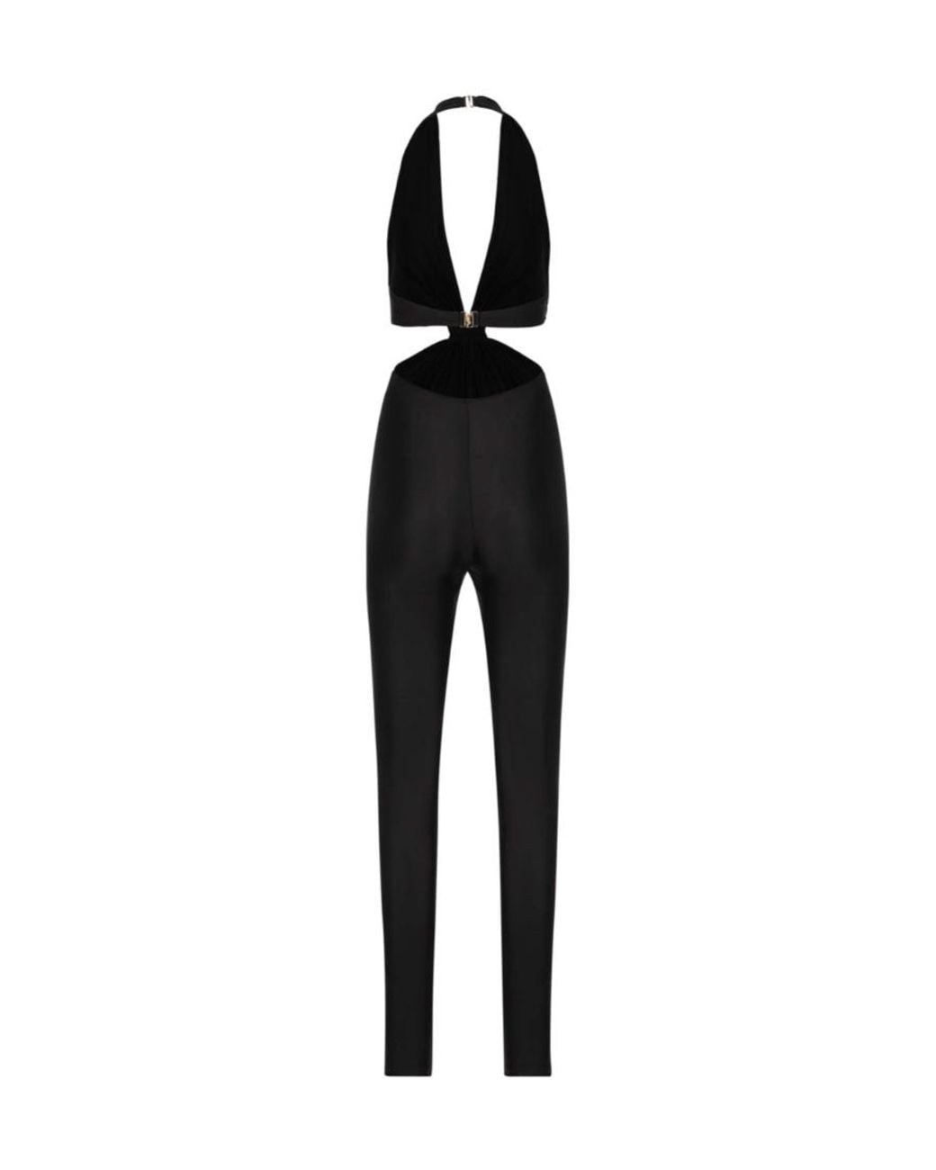 Saint Laurent Black Cut-Out Halterneck Jumpsuit
