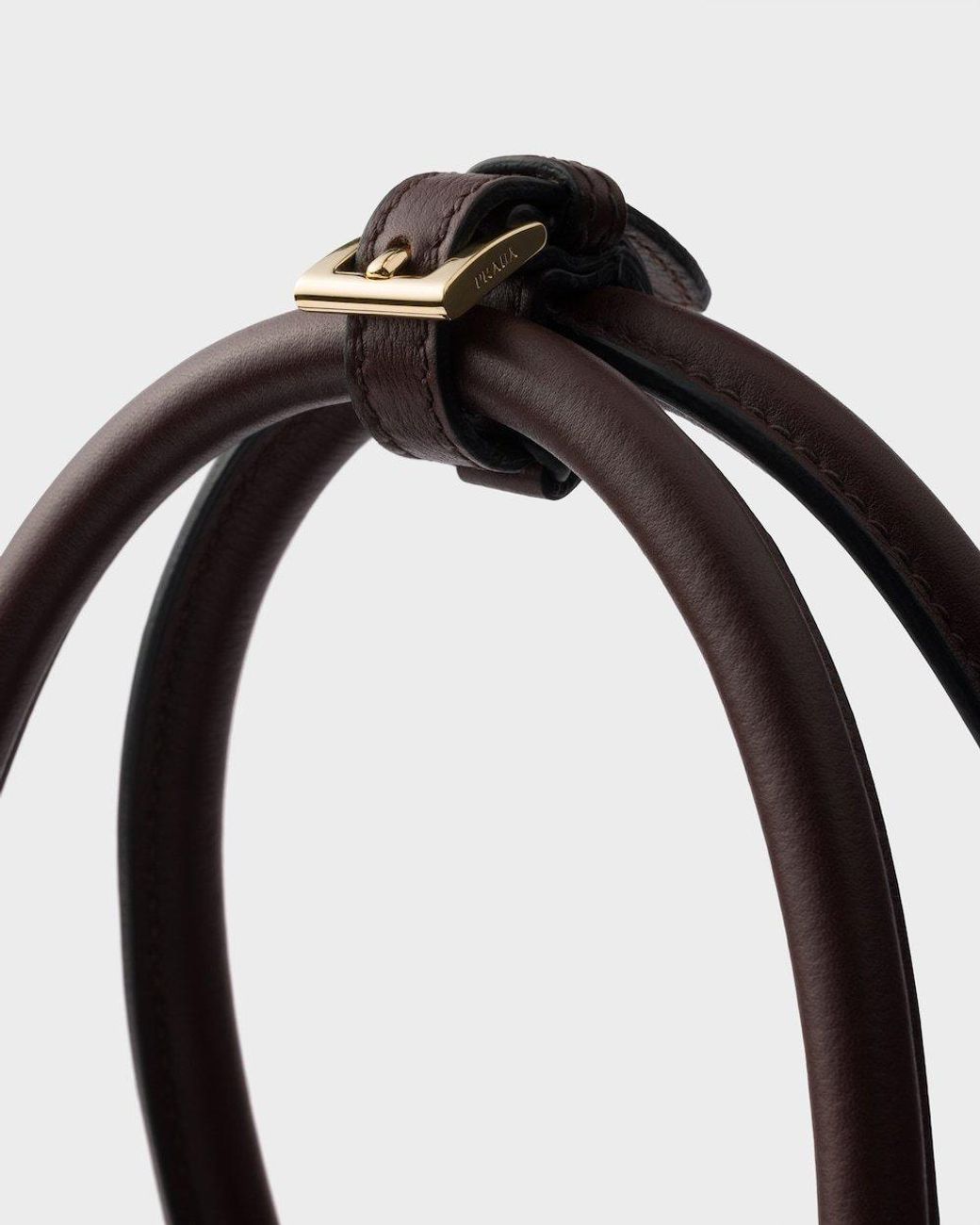 Prada Brown Logo Detailed Open Top Large Tote Bag