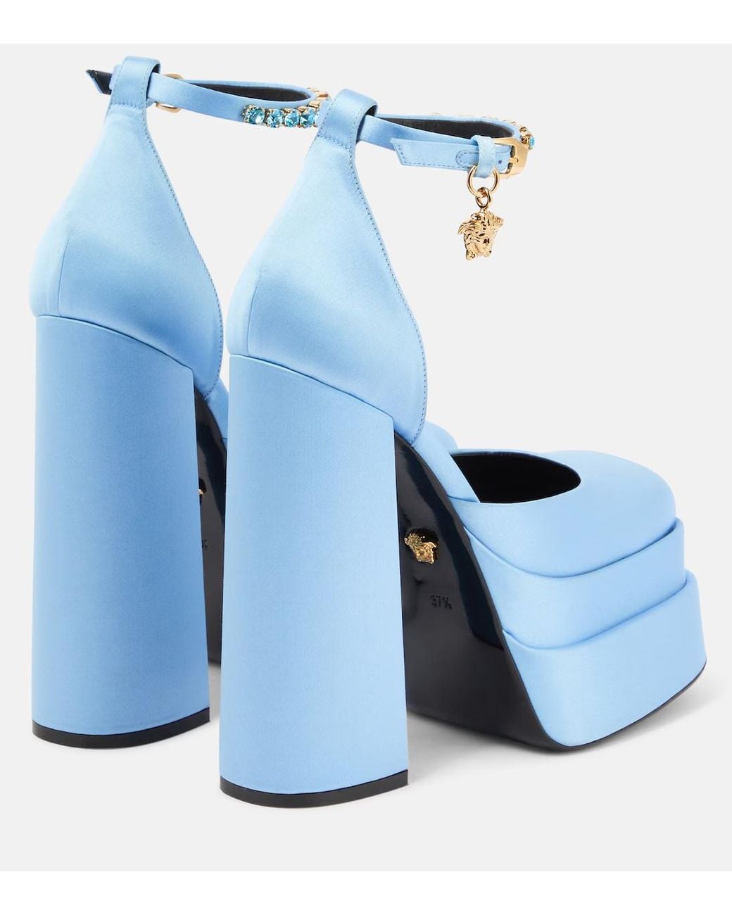 Versace Blue Medusa Aevitas Platform Heels