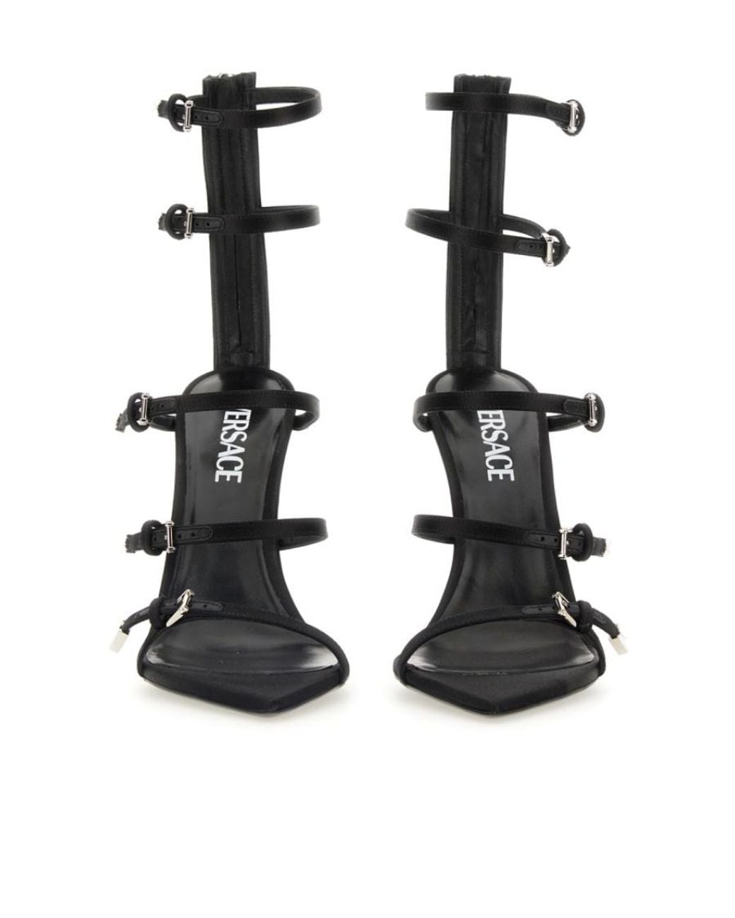 Versace White Pin-Point Buckle-Strap Fastened Sandals