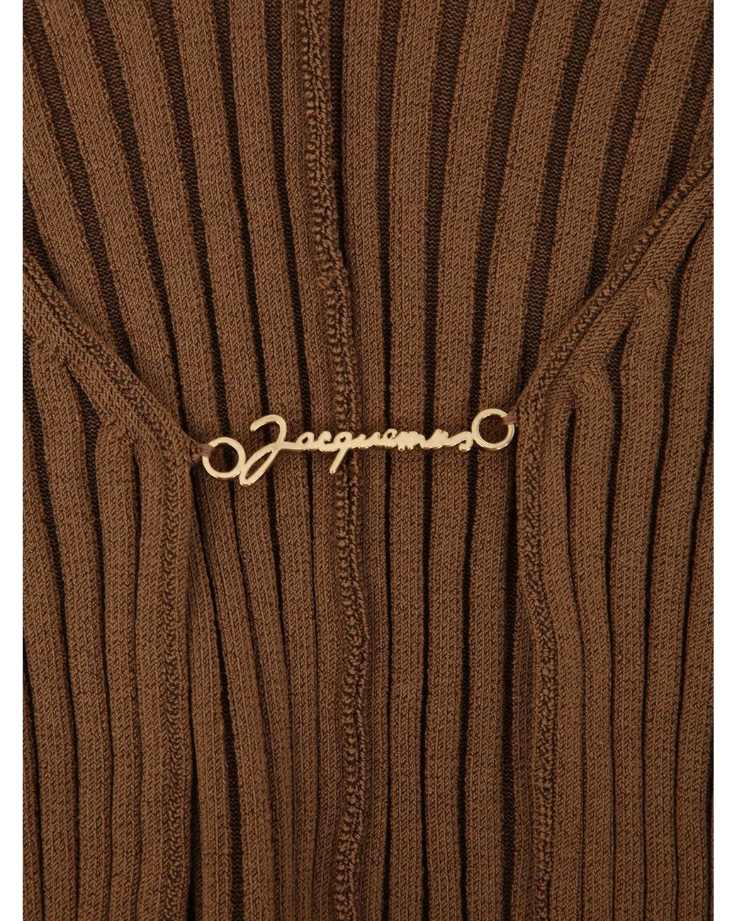 Jacquemus Brown Logo Long-Sleeve Cardigan