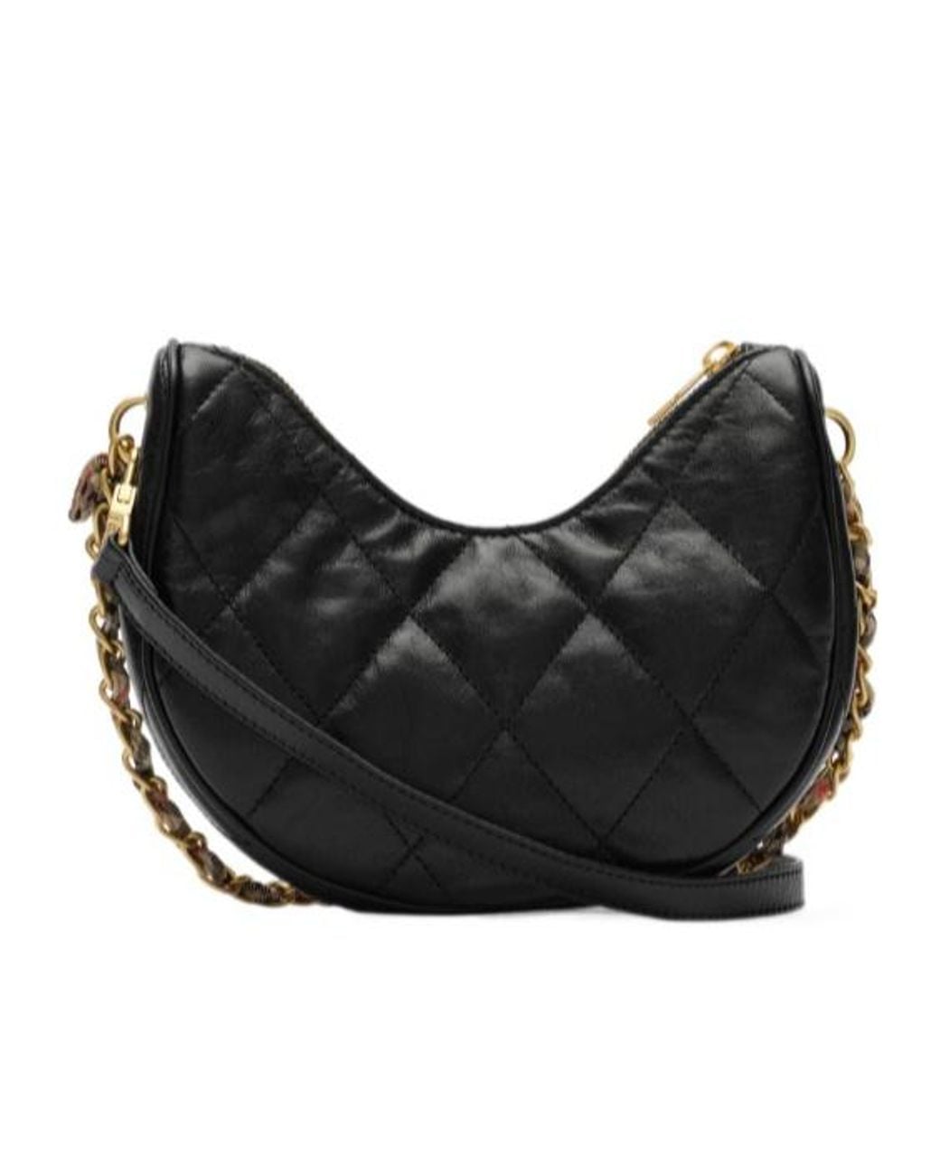 Burberry Black Horseshoe Quilted Chained Shoulder Bag