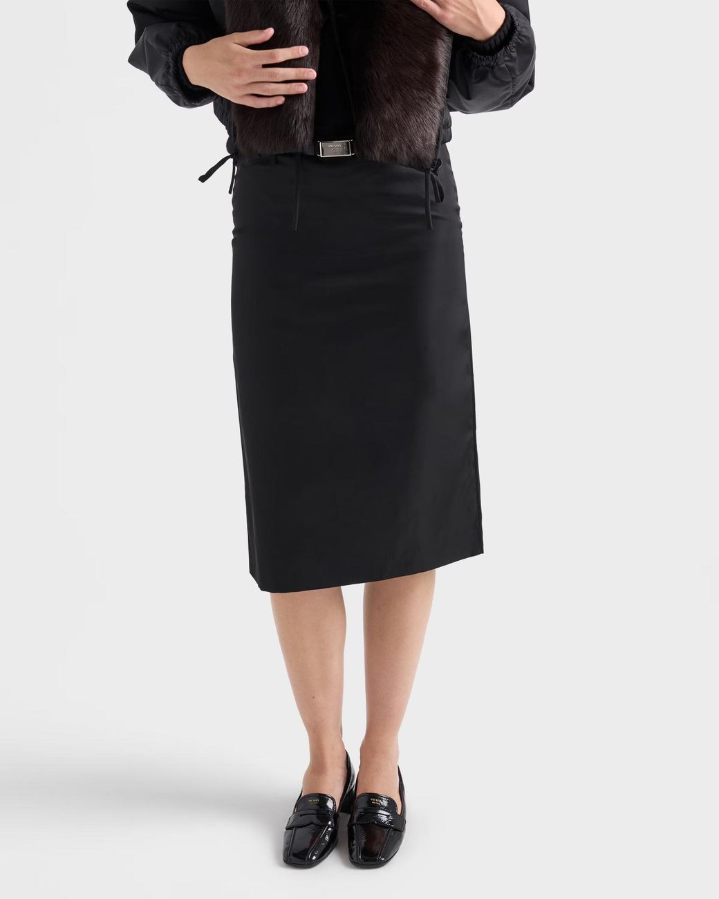 Prada Black Re-Nylon Pencil Skirt