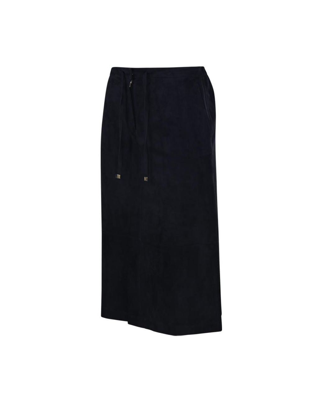Max Mara Blue Studio Gazza Leather Midi Skirt