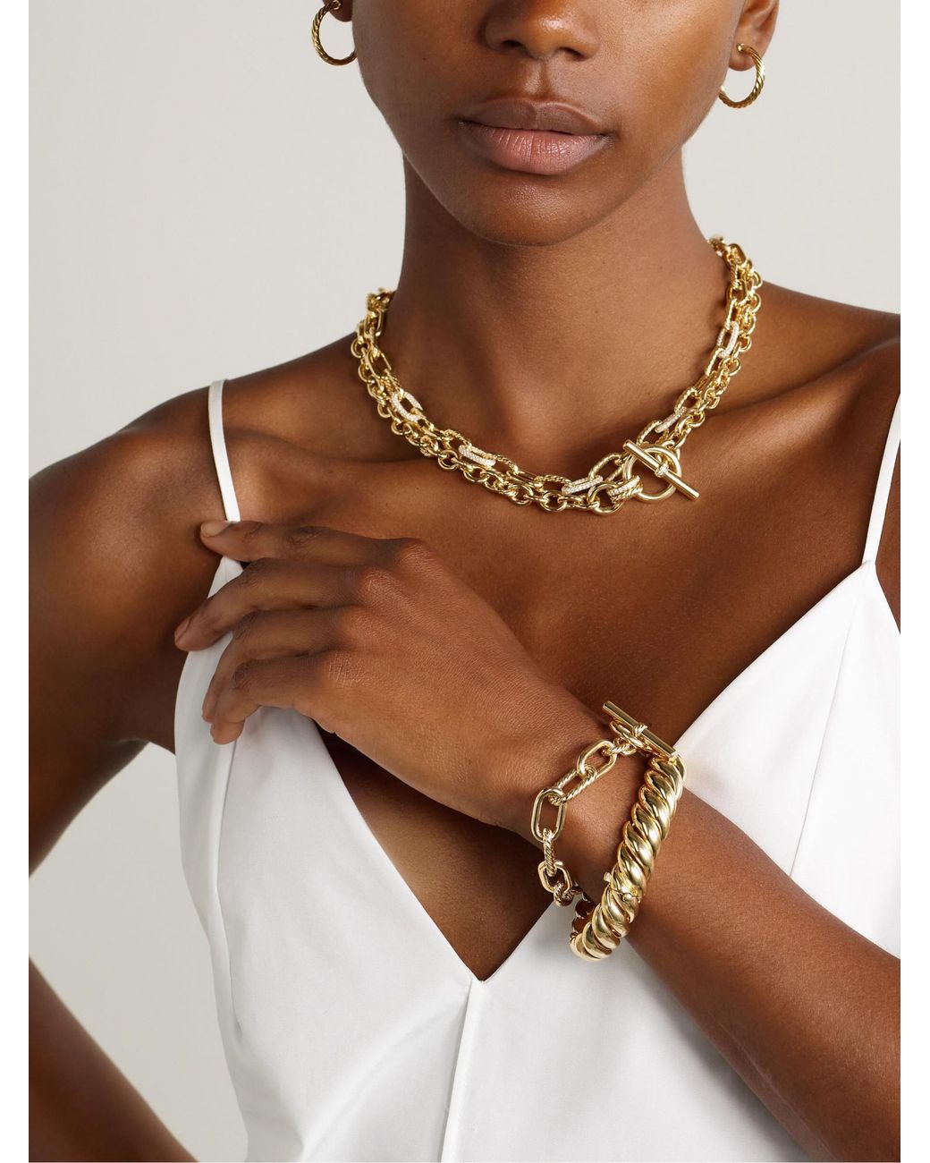 David Yurman Metallic Dy Mercer? 18-Karat Diamond Necklace