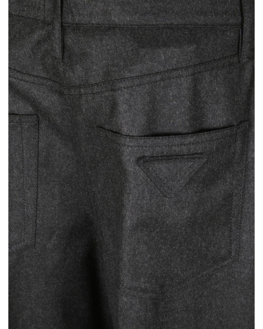Prada Blue Logo Detailed Pleated Trousers