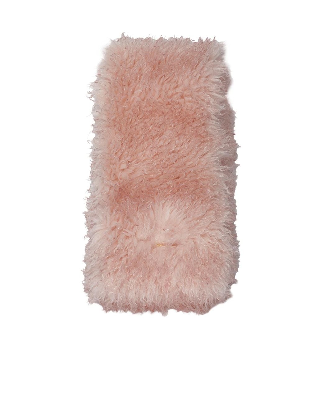 Ganni Pink Loog Patch Shearling Scarf