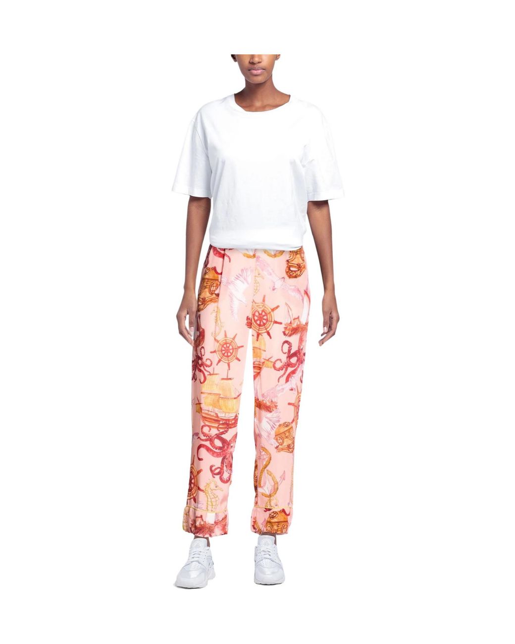 Farm Rio Red Colorful Casual Pants