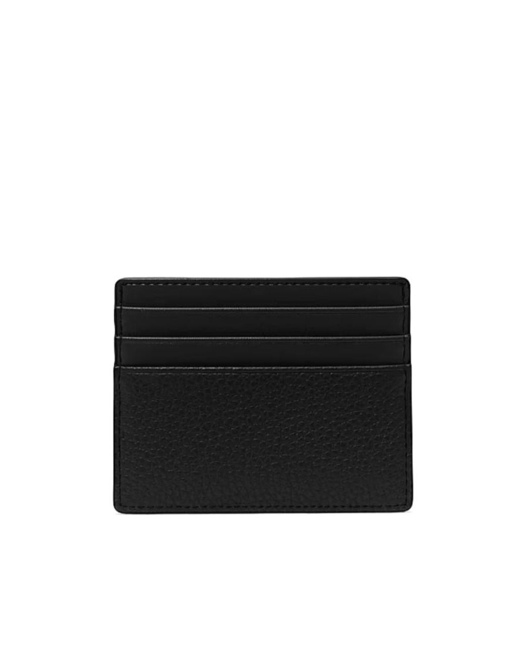 Michael Kors Black Cooper Pebbled Leather Tall Card Case