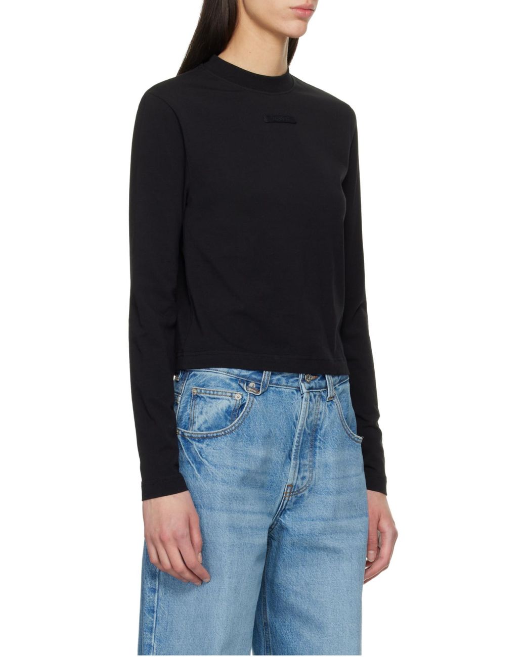 Jacquemus Black Logo Patch Long-Sleeve Top