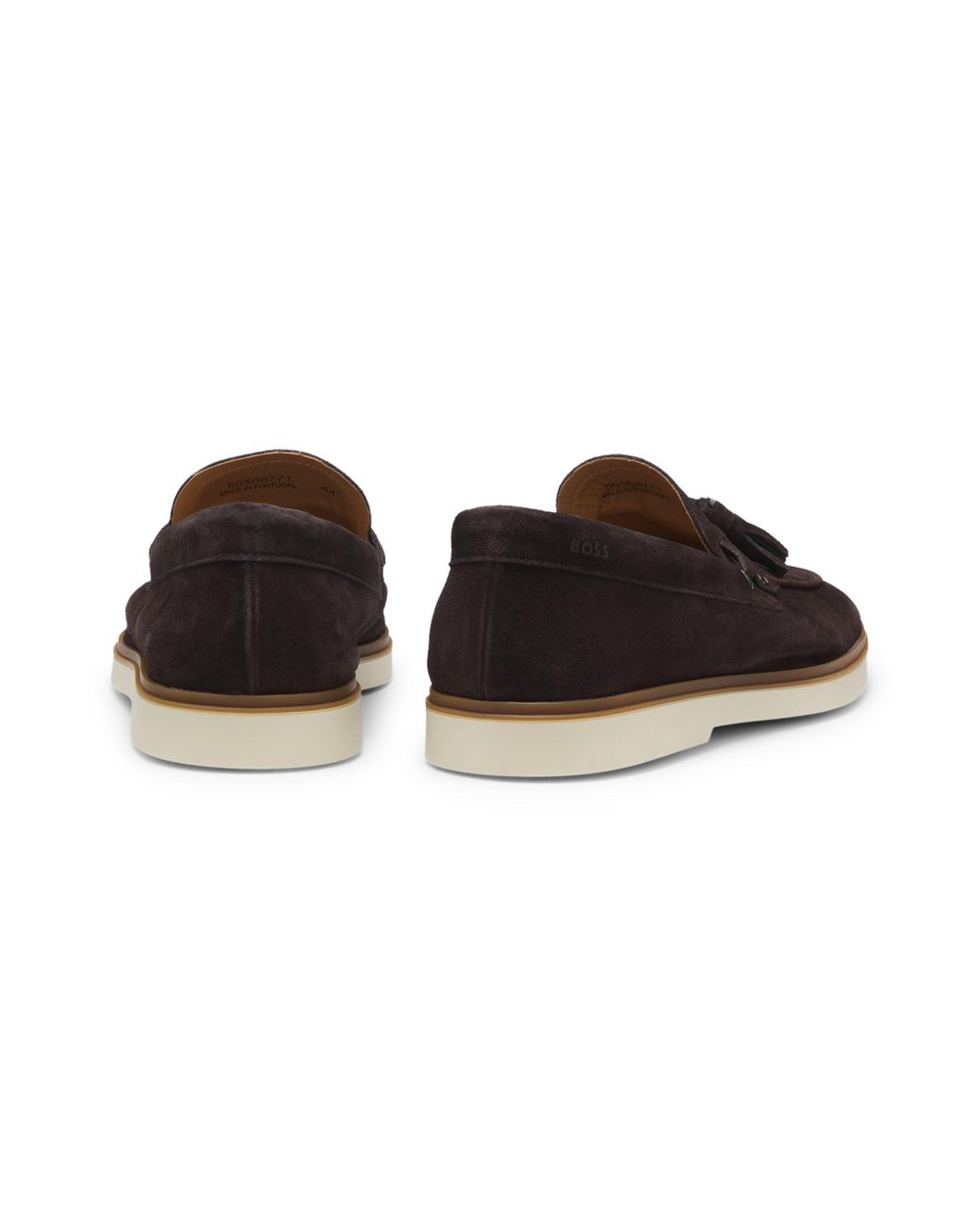 Boss Black Tassel-Detail Suede Loafers for men