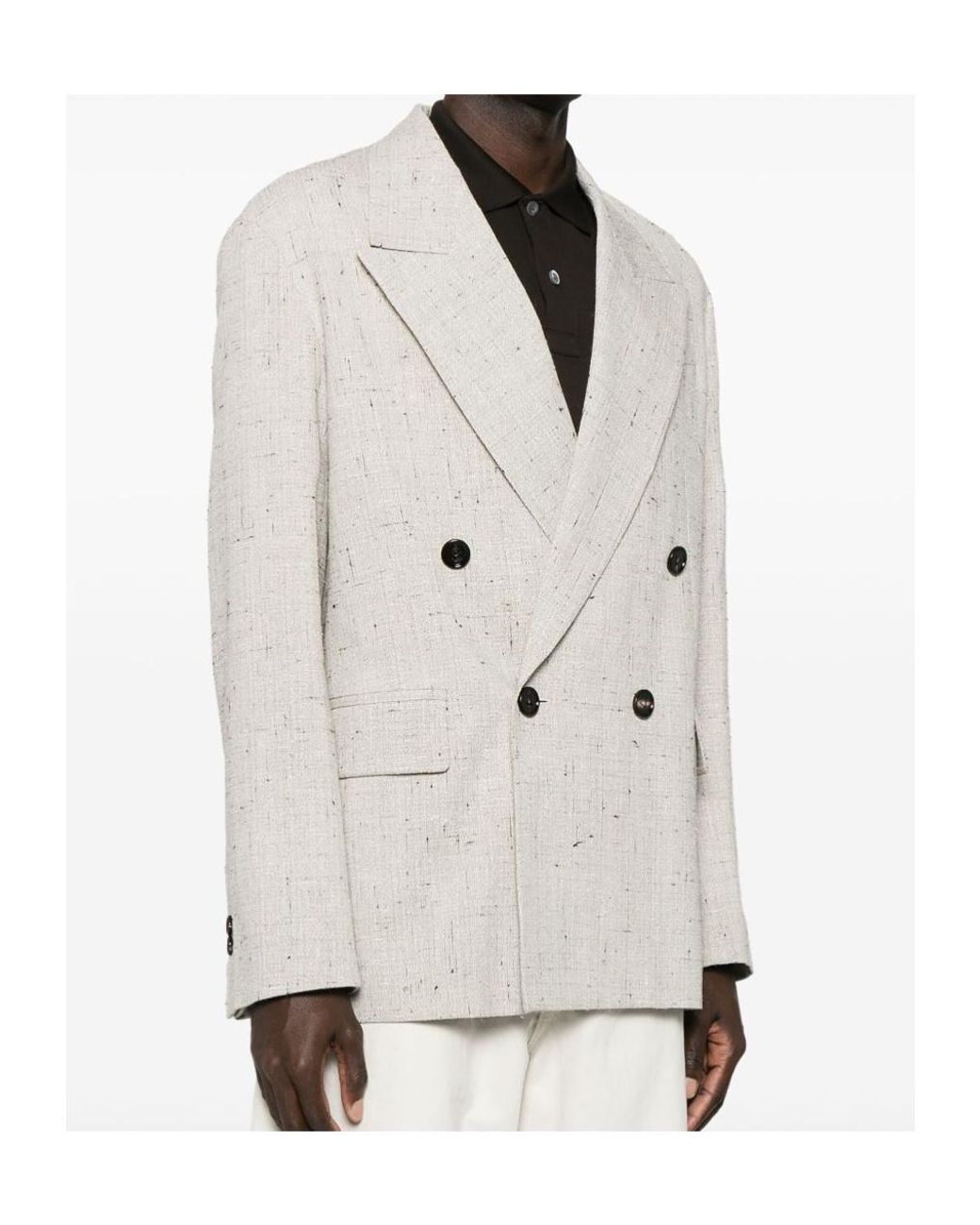 Bottega Veneta White Double Breasted Blazer for men