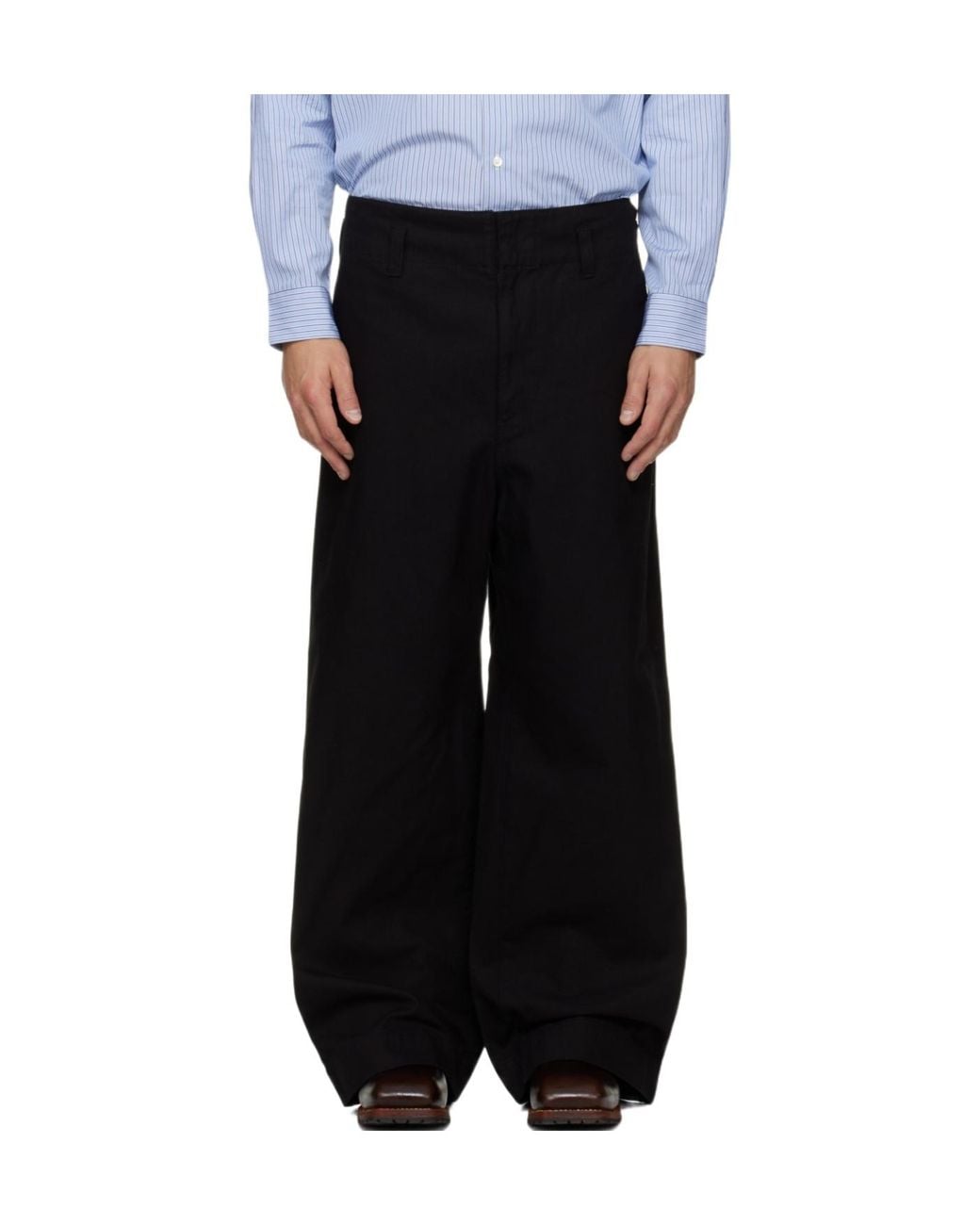 Comme des Garçons Black Casual Trousers With Belt Loops for men