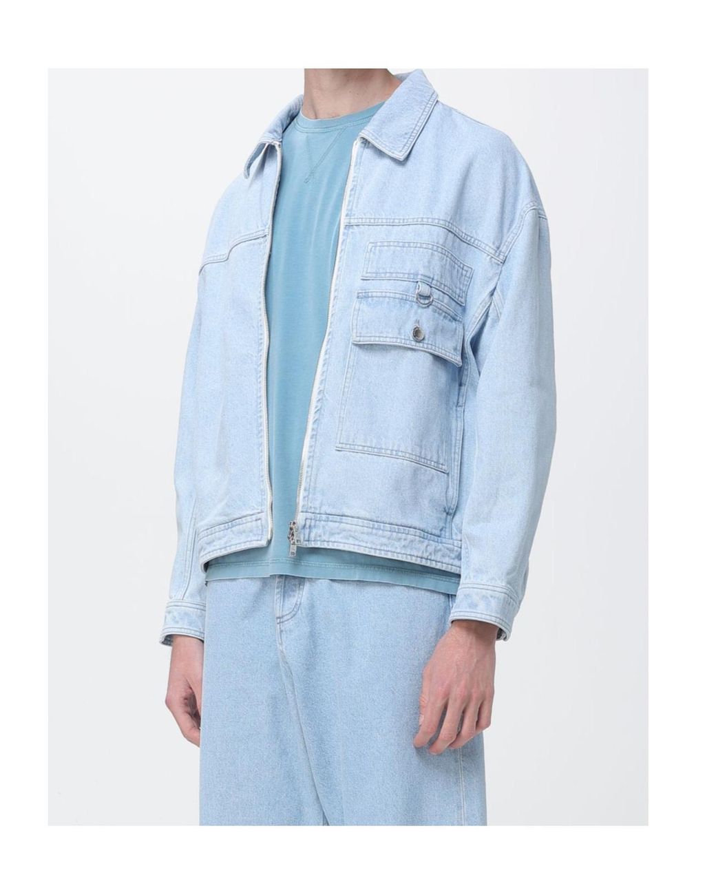 Maison Kitsuné Blue Maison Kitsuné Utility Pocket Denim Jacket for men
