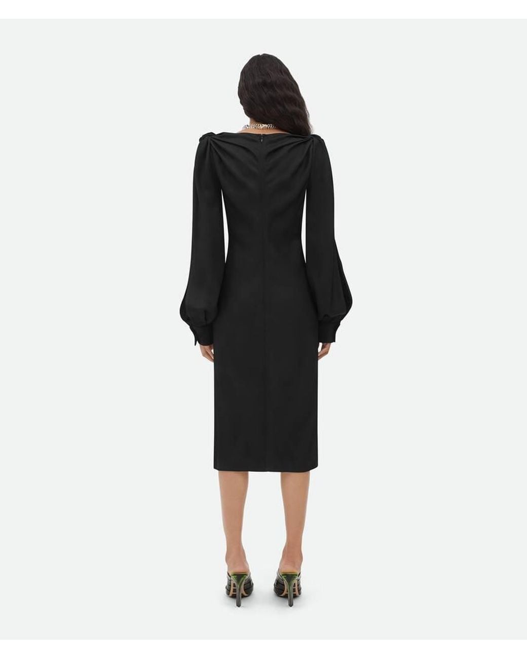 Bottega Veneta Black Knot Detailed Midi Dress