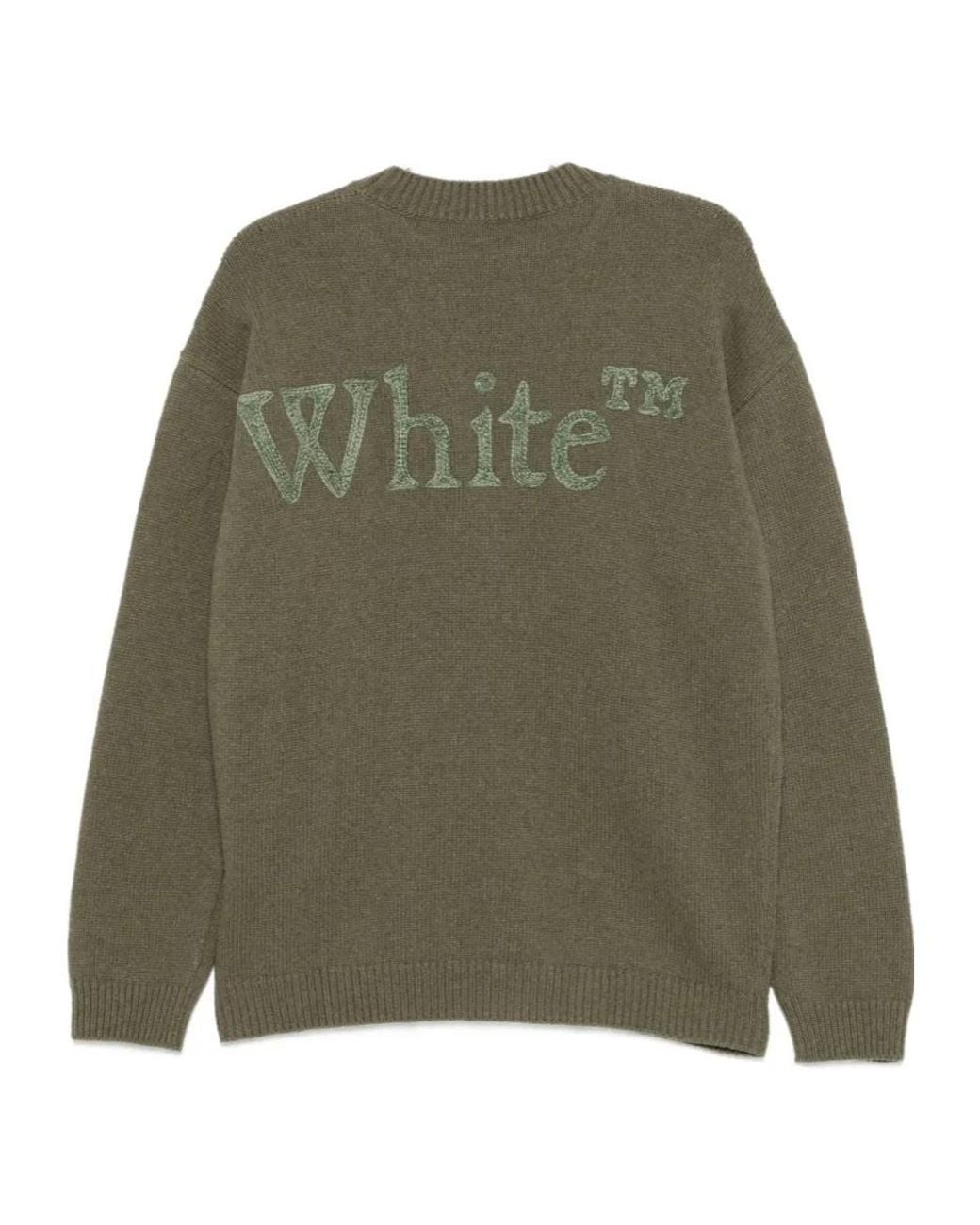 Off-White c/o Virgil Abloh Green Bookish Shared Crewneck Sweater for men