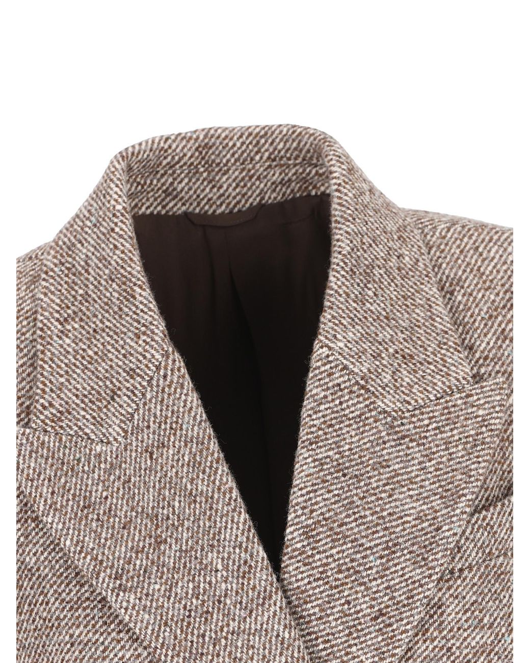 Brunello Cucinelli Brown Double-Breasted Long Sleeved Blazer