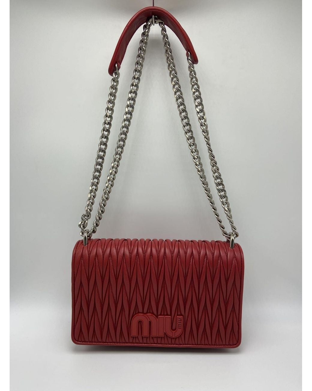 Miu Miu Red Flap Shoulder Bag