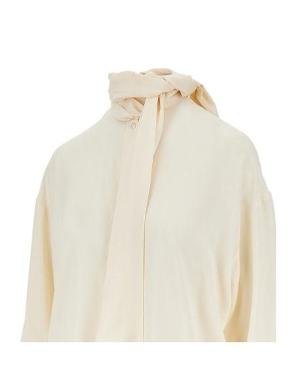 Etro White Tie-Neck Shirt
