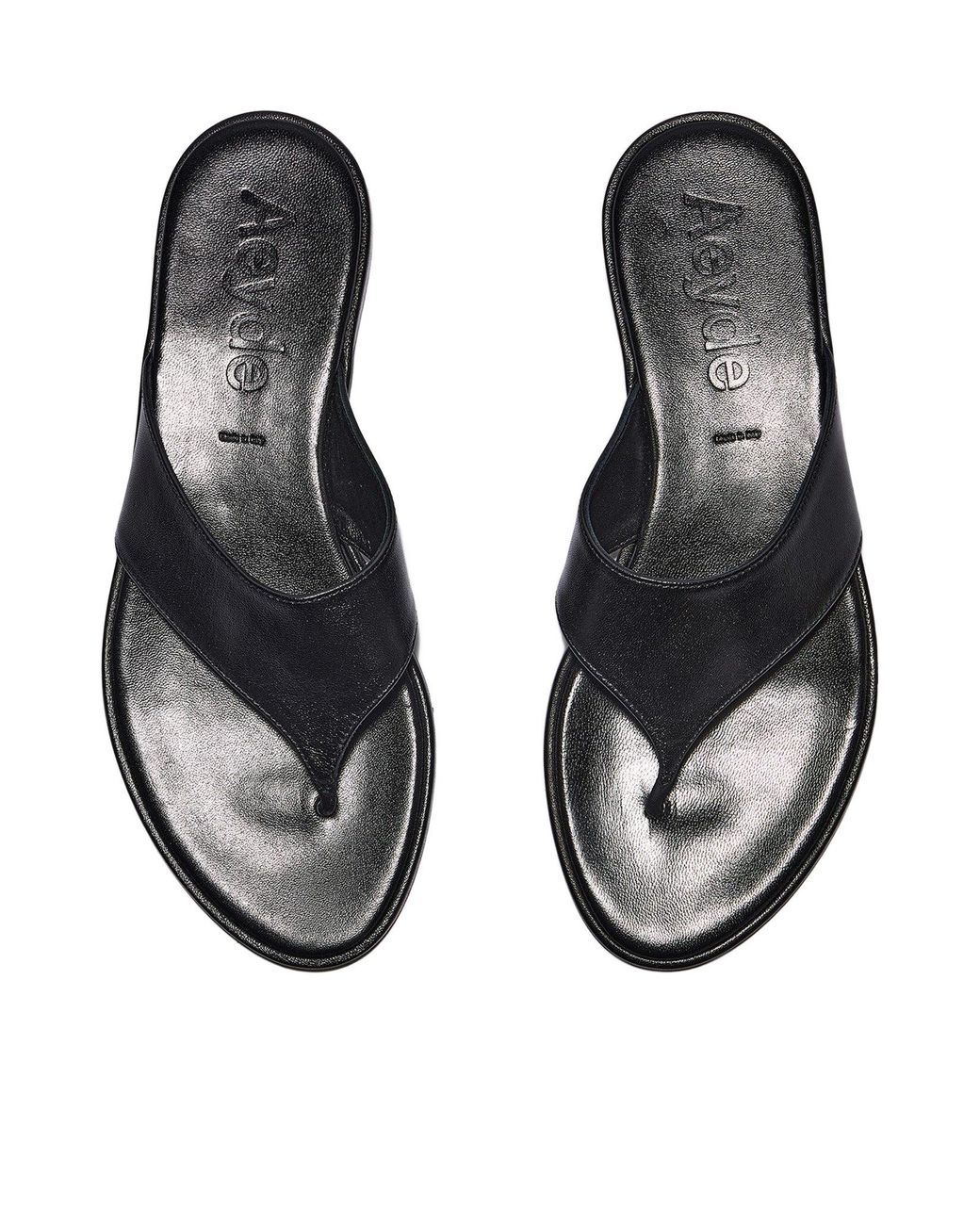 Aeyde Black Thong Slide Sandals