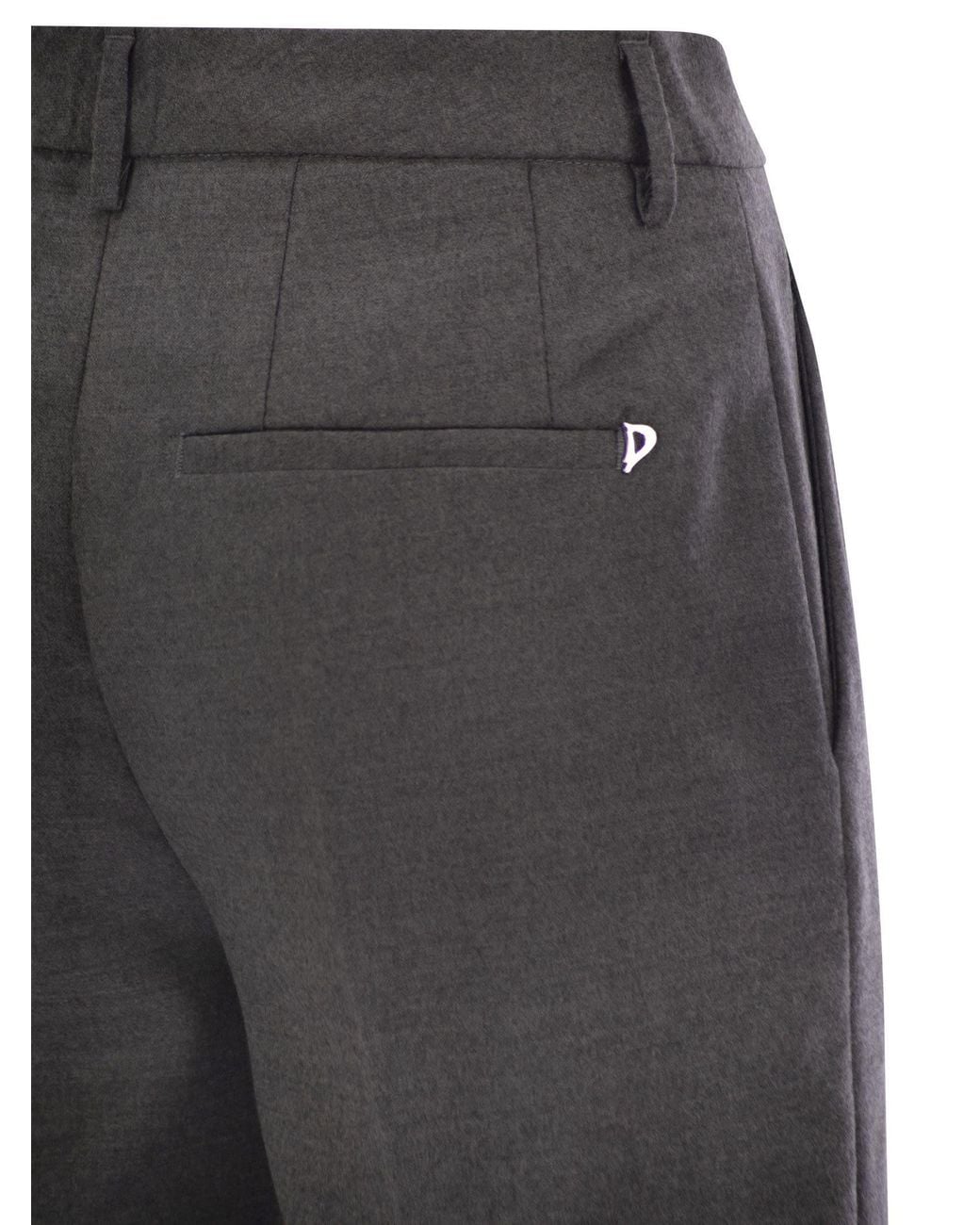 Dondup Gray Janice Wide-Leg Pants