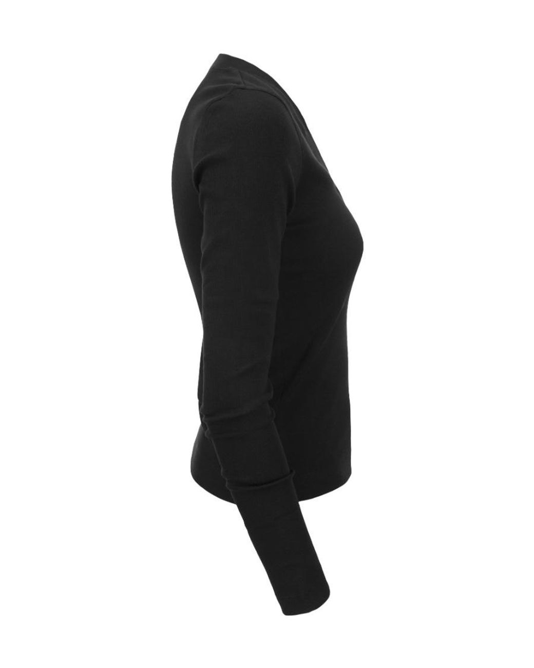 Brunello Cucinelli Black V-Neck Long Sleeved Top