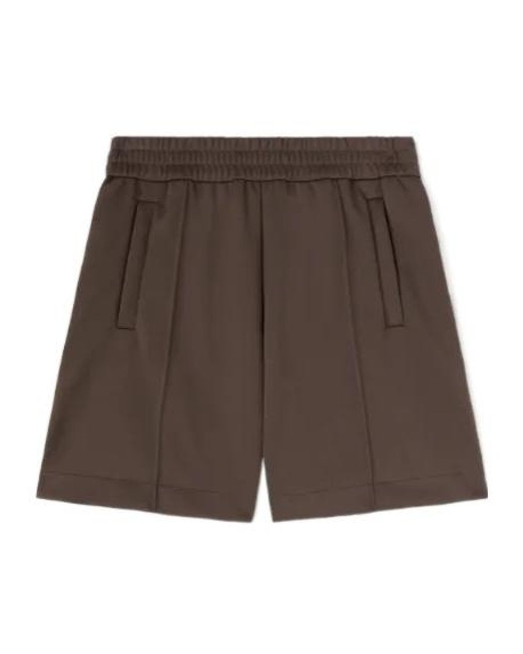 Palm Angels Brown Curved Logo Track Shorts for men