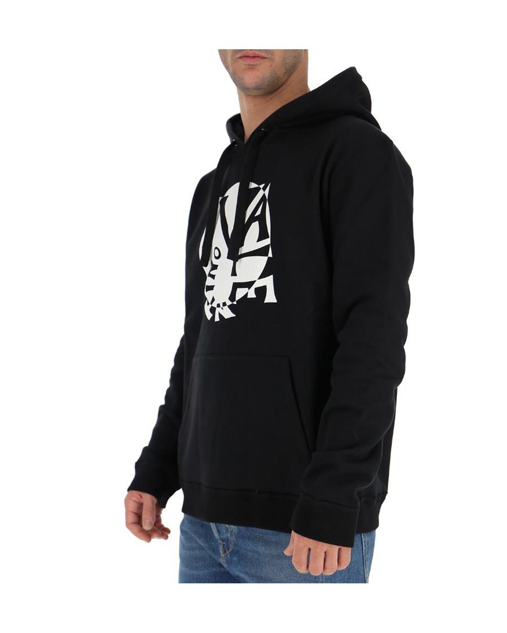 Valentino Black Logo Printed Hooded Sweater for men