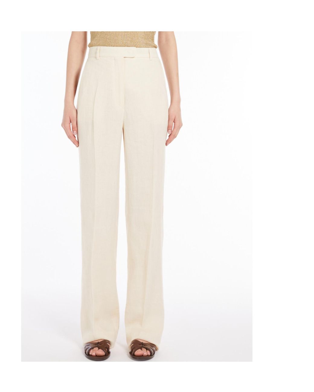 Max Mara White Studio Cordova Pleat Detailed Straight Leg Trousers