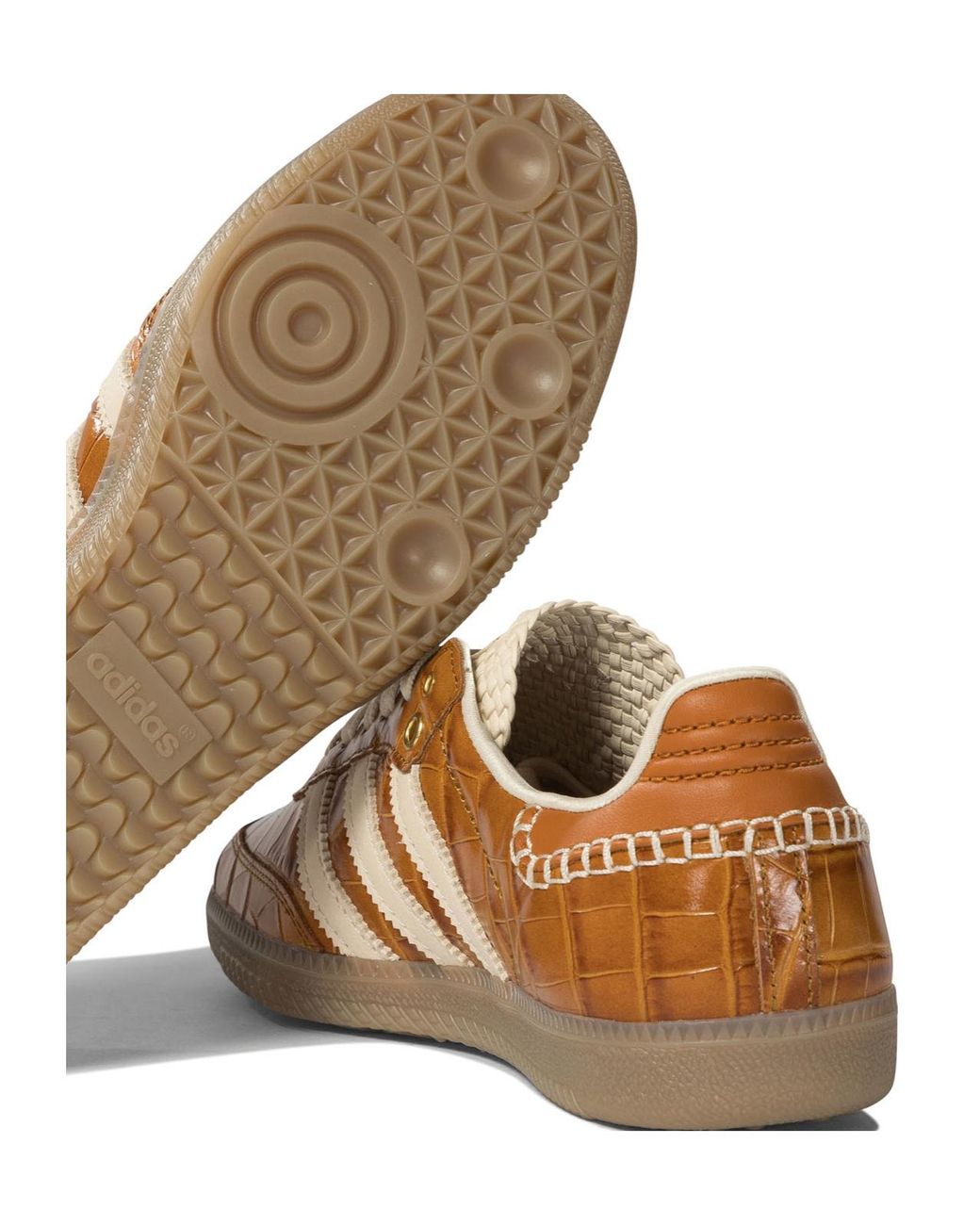 Adidas Originals Brown X Wales Bonner Samba Embossed Low-Top Sneakers for men