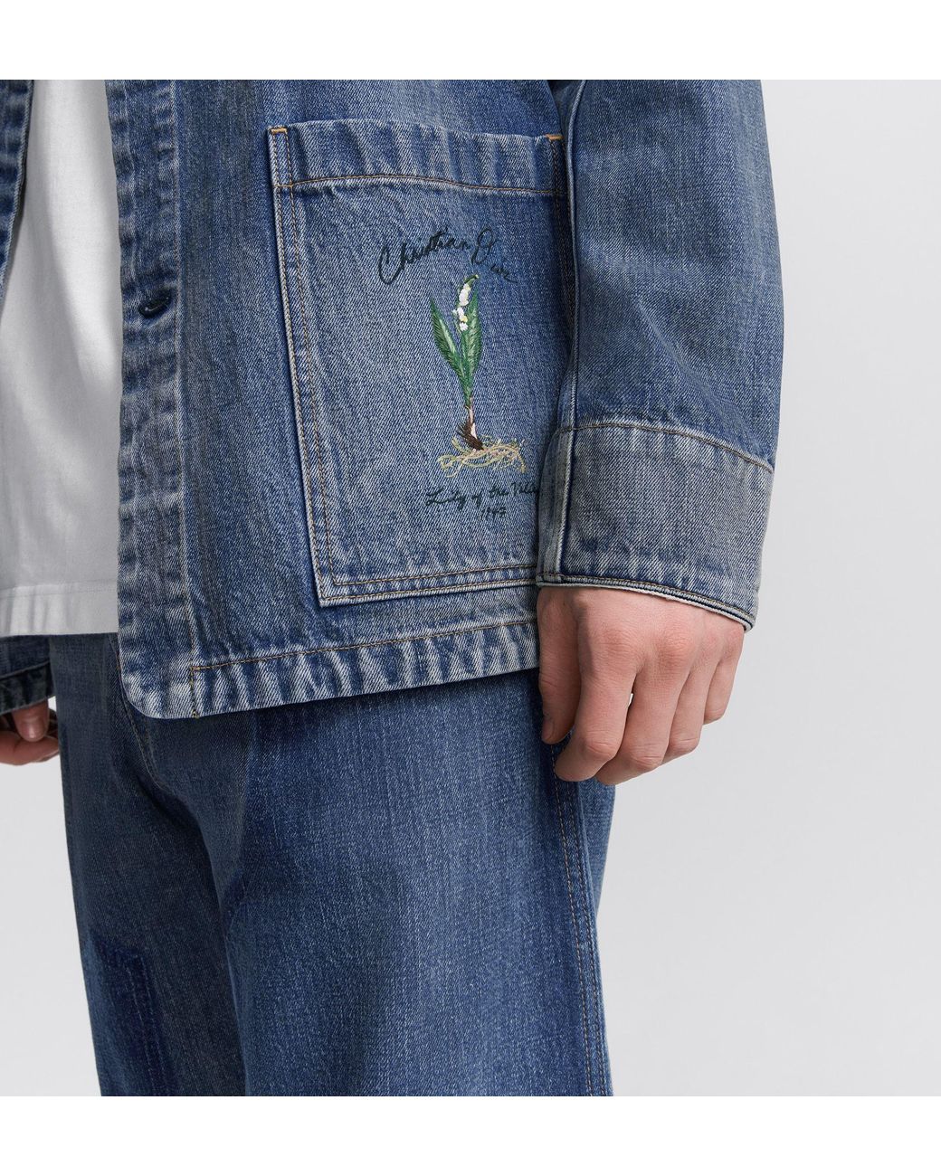 Dior Blue Collared Button-Up Denim Jacket for men