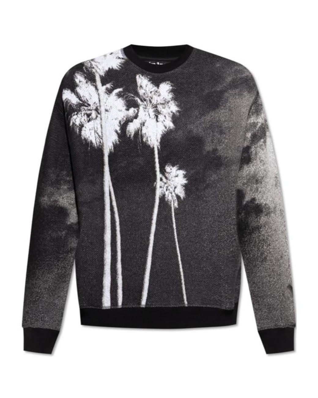 Palm Angels Gray Graphic Printed Sweatshirt for men
