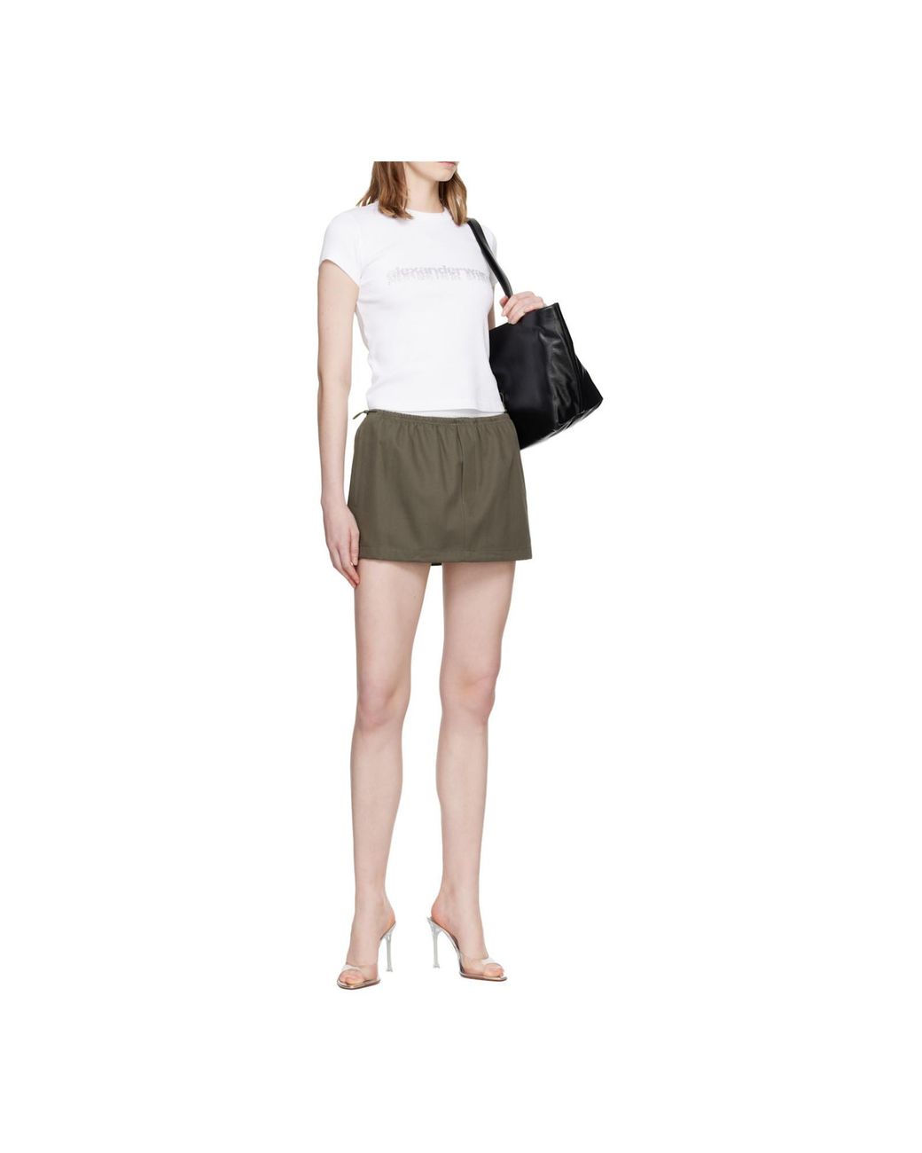 Alexander Wang White Logo-Embellished Crewneck T-Shirt