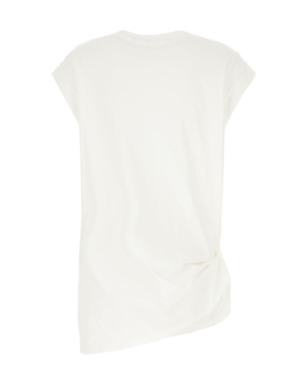 McQueen White Embroidered Asymmetric Top