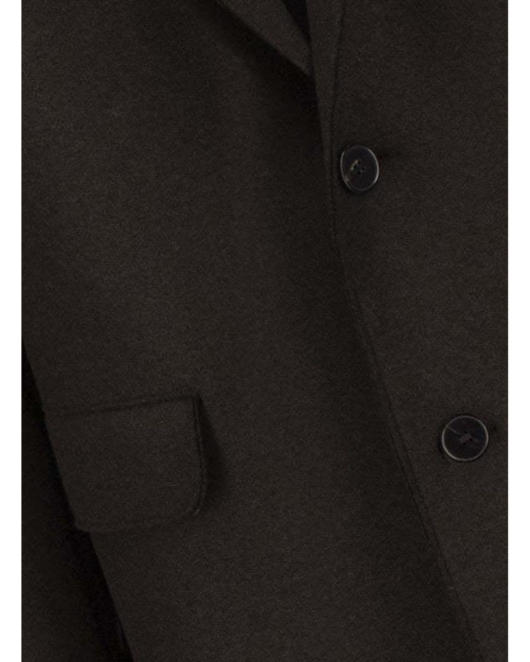 Harris Wharf London Black Two-Button Wool Coat for men