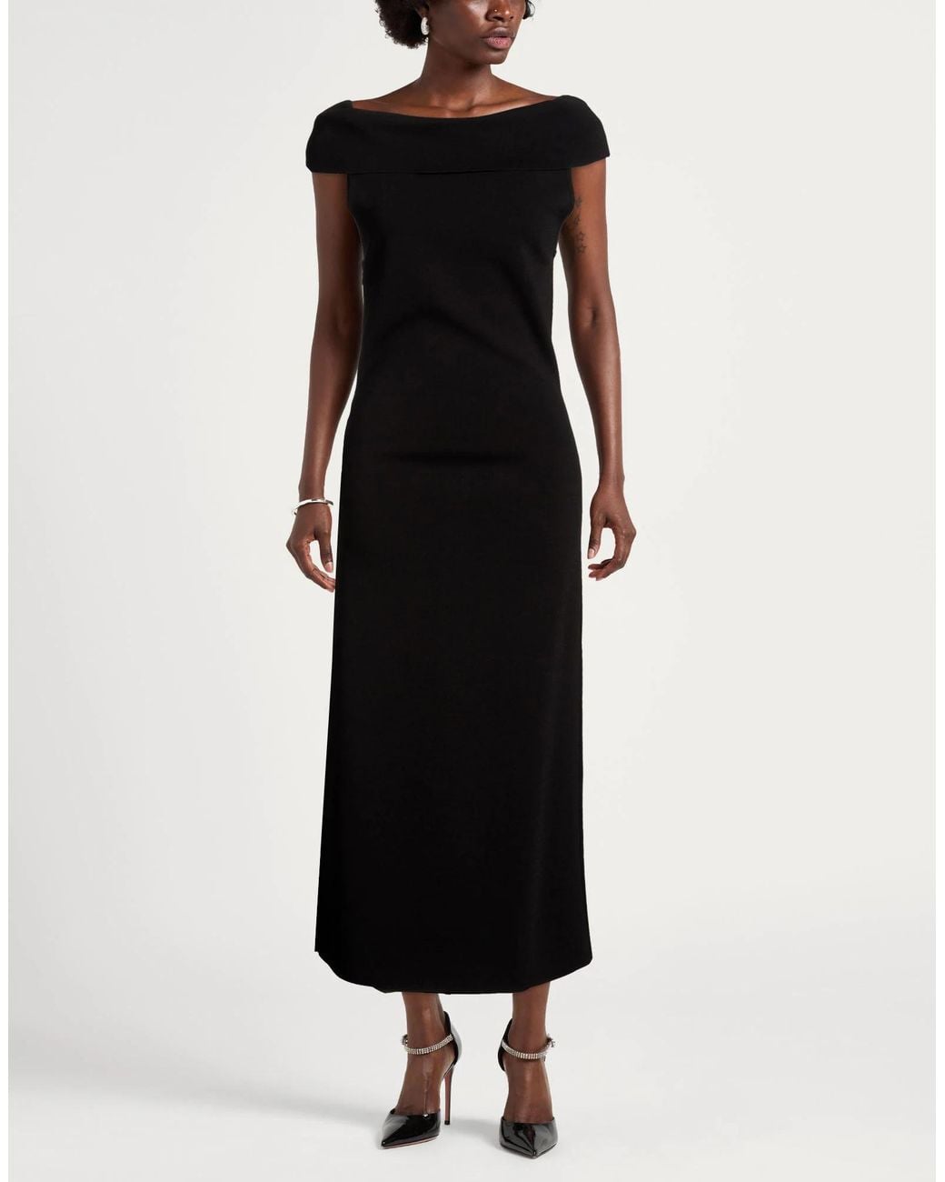 Max Mara Black Simple Solid-Color Dress