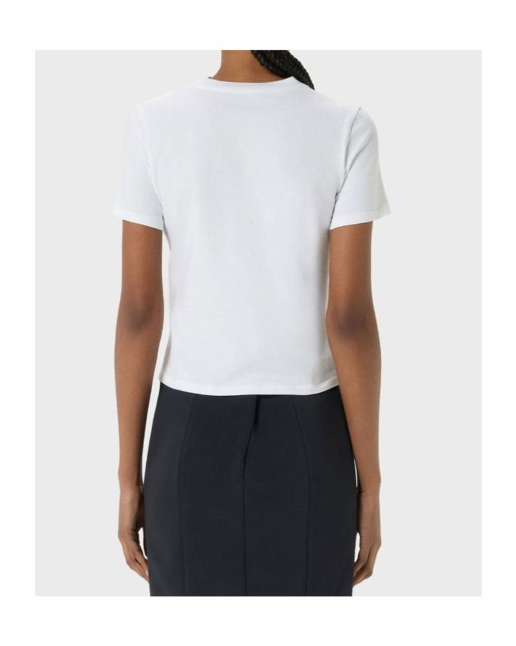 Blumarine White Cub Print Rhinestone T-Shirt