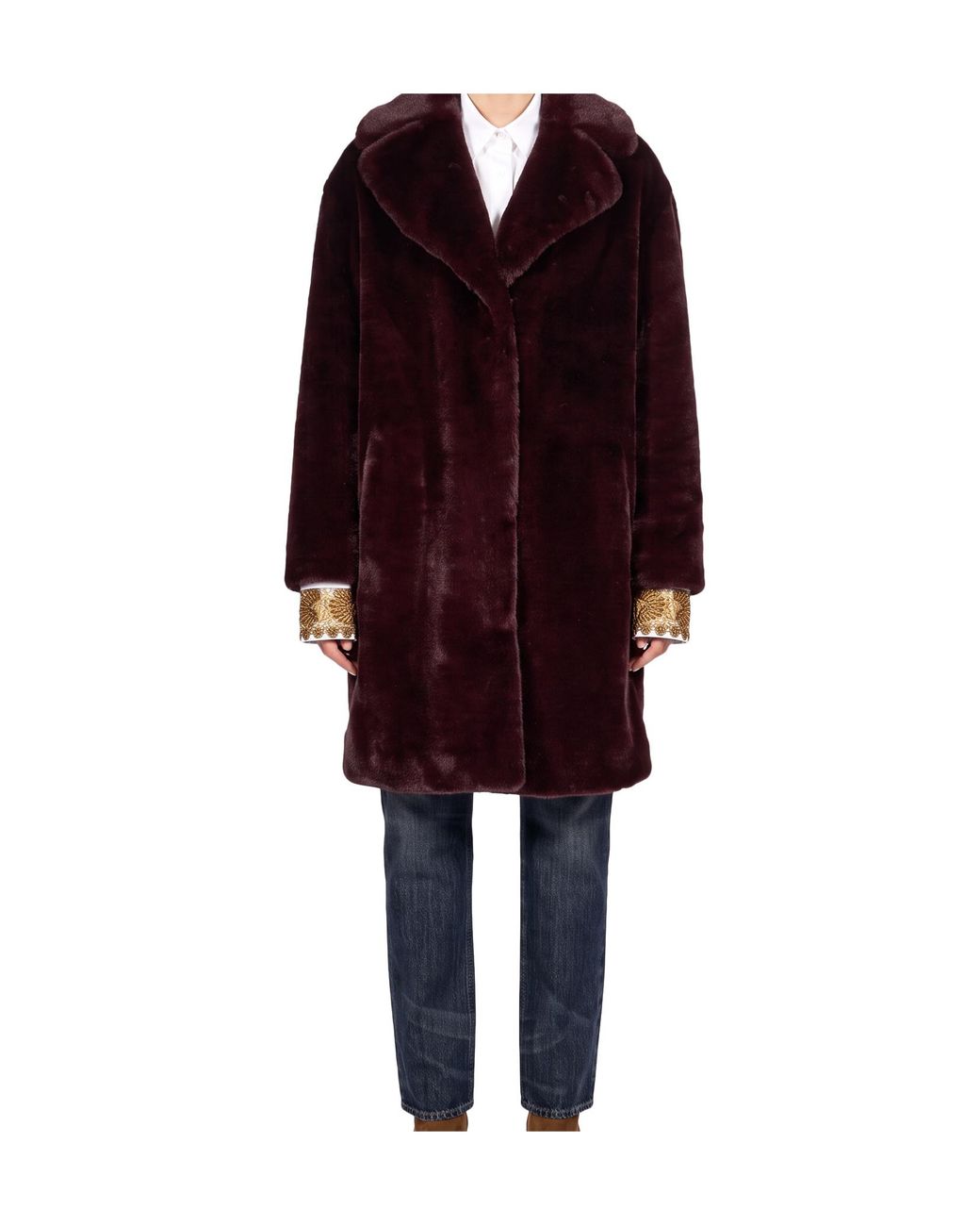 Stand Studio Red Camille Faux Fur Teddy Coat