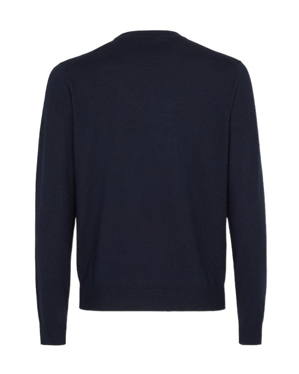 Fendi Blue Logo Plaque Crewneck Knitted Jumper for men