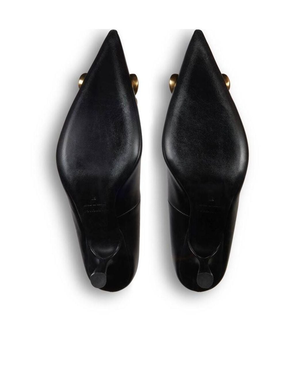 Balenciaga Black Logo Plaque Pointed-Toe Heels