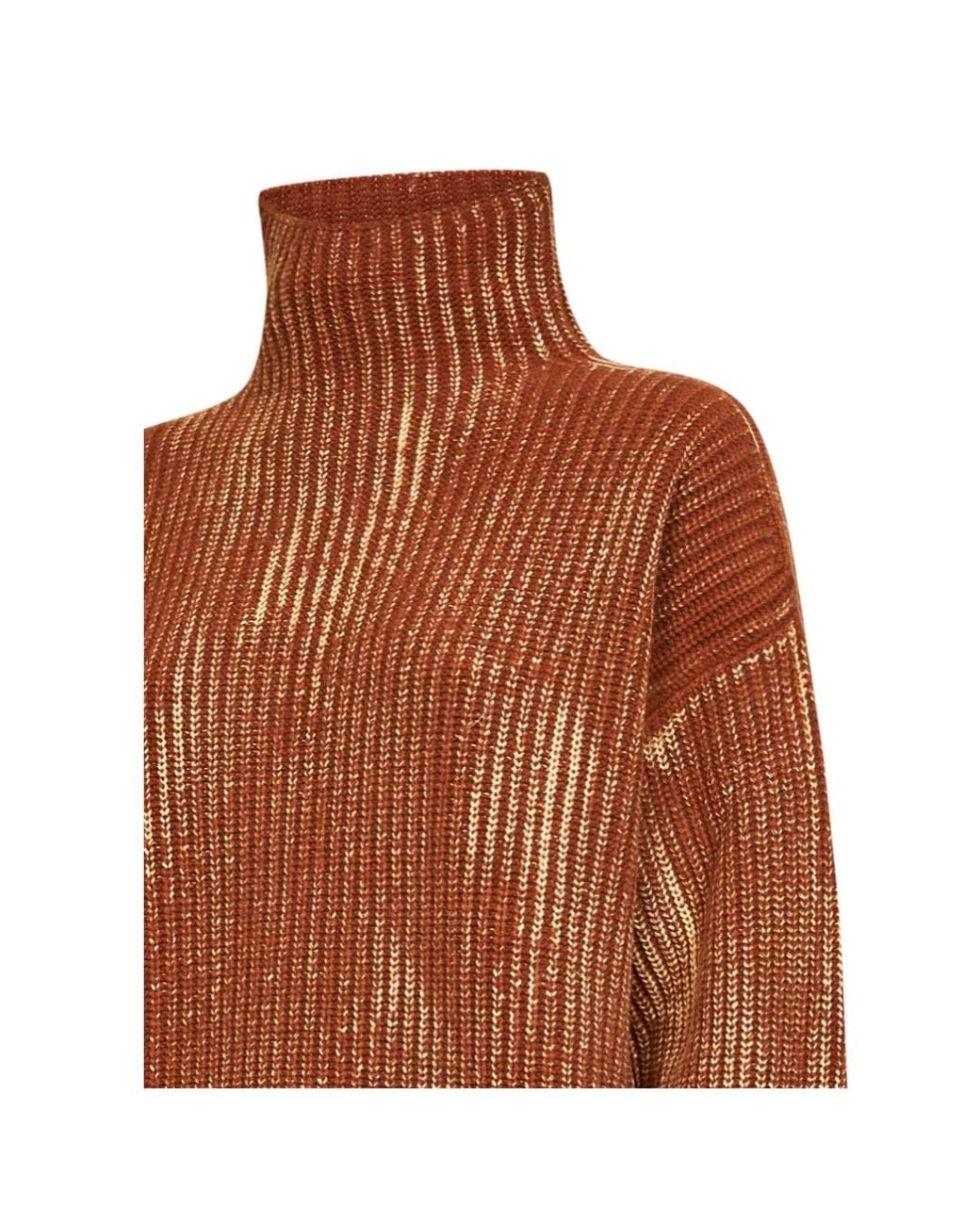 DIESEL Brown Amet Ribbed Turtleneck Jumper