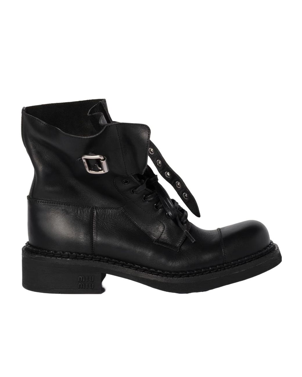 Miu Miu Black Leather Booties