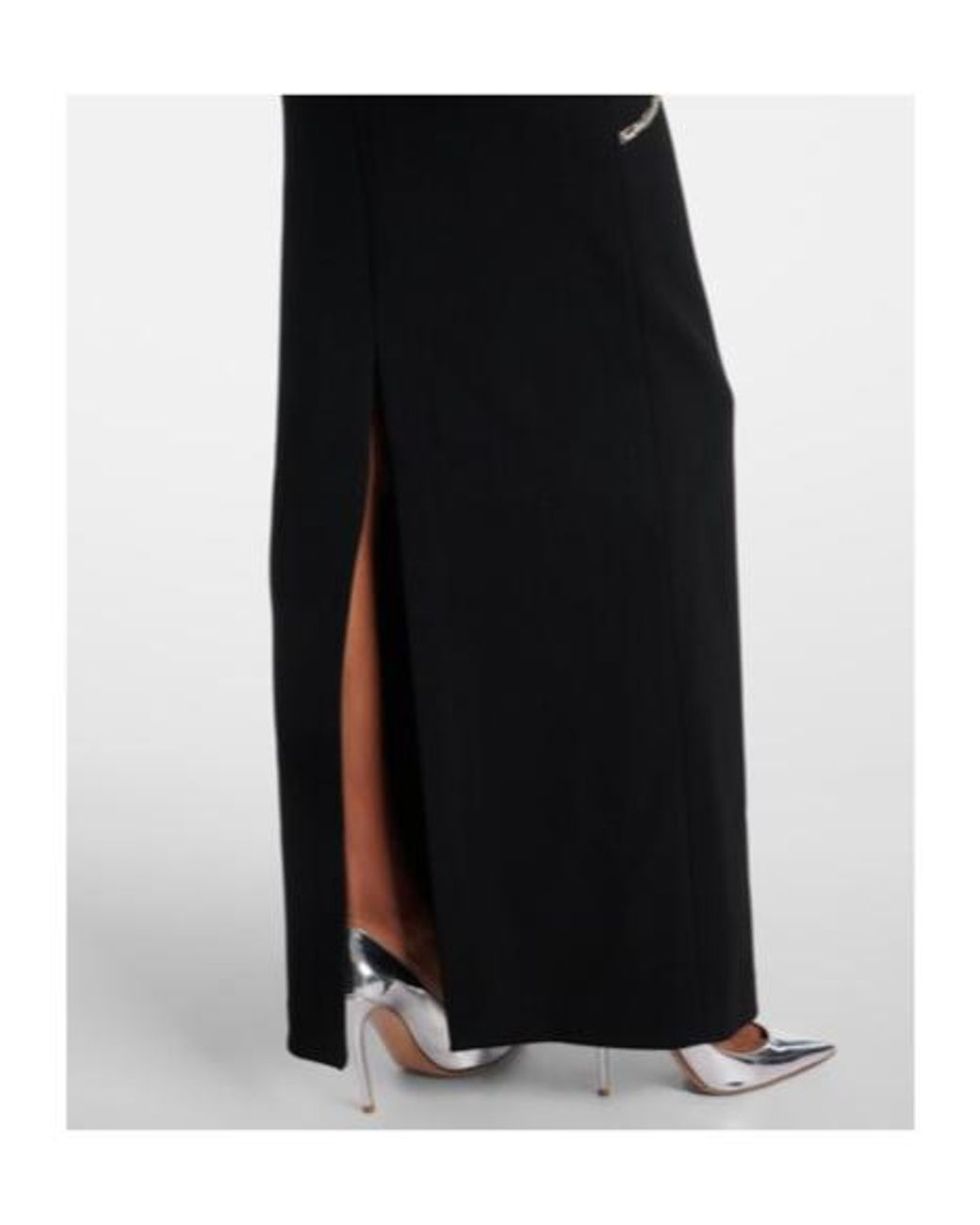 Rebecca Vallance Black Starlight Embellished Feather-Trimmed Gown