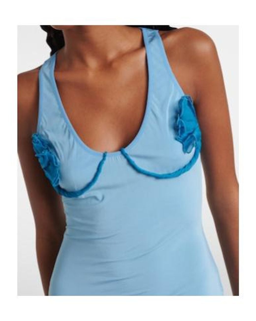 Nensi Dojaka Blue Cosimina Floral Midi Dress