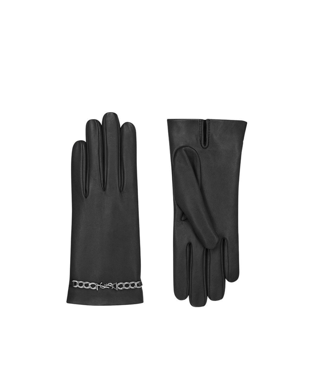 Saint Laurent Black Cassandre Gloves