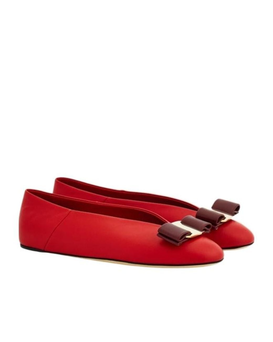 Ferragamo Red Vara Bow Ballet Flat